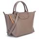 LONGCHAMP Le Pliage City 質感PVC厚帆布手提斜背小型兩用包-燕麥灰 product thumbnail 2