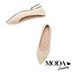 低跟鞋 MODA Luxury 日常都會時髦菱格壓紋羊皮尖頭低跟鞋－米白 product thumbnail 5
