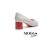 高跟鞋 MODA Luxury 摩登個性撞色全真皮魚口高跟鞋－灰 product thumbnail 4