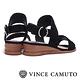 Vince Camuto 麂皮編織金屬扣中跟涼鞋-黑色 product thumbnail 4