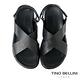 TINO BELLINI 男款 牛皮粗獷紋理交叉造型寬帶涼鞋HM0O004 product thumbnail 4