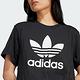 Adidas TRFL Tee Boxy [IU2422] 女 短袖 上衣 T恤 經典 三葉草 休閒 寬鬆 棉質 黑 product thumbnail 5