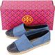 TORY BURCH Color-block 單寧布面拼接設計麻編平底鞋 product thumbnail 5