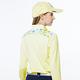 【Lynx Golf】女款合身版內刷毛剪接滿版繽紛愛心印花長袖POLO衫-黃色 product thumbnail 4