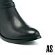 短靴 AS 經典質感飾釦造型牛皮低跟短靴－黑 product thumbnail 6