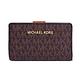 MICHAEL KORS JET SET TRAVEL金字LOGO滿版防刮皮革中夾-咖啡 product thumbnail 2