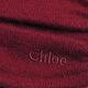 Chloe 抓皺造型刺繡LOGO喀什米爾手套(酒紅色) product thumbnail 2