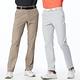 【Lynx Golf】男款日本進口布料素面造型麂皮夾標不對稱拉鍊後口袋平口窄管休閒長褲(二色) product thumbnail 3