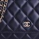 CHANEL CC LOGO 菱格紋小羊皮三用鏈帶包(深夜藍/金鍊) product thumbnail 6