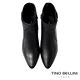 Tino Bellini 巴西進口牛皮尖頭皮帶釦飾側拉鍊粗跟短靴FWOT017-黑 product thumbnail 4