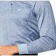 【Lynx Golf】男款歐洲進口布料純棉絲光花卉圖樣造型胸袋款長袖POLO衫-藍色 product thumbnail 7