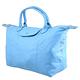 LONGCHAMP Le Pliage Cuir 折疊小羊皮短把兩用包(水藍/M) product thumbnail 3