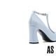 高跟鞋 AS 簡約美學新經典LOGO牛仔布美型高跟鞋－藍 product thumbnail 4