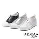休閒鞋 MODA Luxury 層次菱格造型全真皮厚底休閒鞋－黑 product thumbnail 7