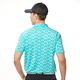 【Lynx Golf】男款吸汗速乾機能滿版形狀印花領尖扣設計胸袋款短袖POLO衫/高爾夫球衫-藍綠色 product thumbnail 4