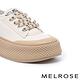 休閒鞋 MELROSE 美樂斯 潮流數字造型鞋帶牛皮QQ厚底休閒鞋－米 product thumbnail 6