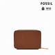 FOSSIL Logan 真皮拉鍊RFID防盜卡夾-咖啡色 SL10045200 product thumbnail 4