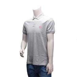 FRED PERRY 經典刺繡LOGO 純棉撞色設計立領短袖POLO衫(灰)