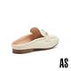 穆勒鞋 AS 簡約品味晶鑽馬銜釦牛皮穆勒低跟拖鞋－米 product thumbnail 4