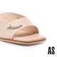 拖鞋 AS 優雅氣質珍珠鑽釦全真皮方頭楔型高跟拖鞋－粉 product thumbnail 6