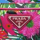 PRADA TESSUTO STAMPAT經典三角LOGO花朵圖案尼龍斜背小方包(桃粉) product thumbnail 7