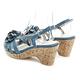 GDC-立體花朵造型軟木跟真皮楔型厚底涼鞋-藍色 product thumbnail 4