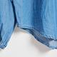 SOMETHING 泡泡袖開襟長袖襯衫-女-拔洗藍 product thumbnail 7