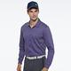 【Lynx Golf】男款歐洲進口布料純棉絲光襯衫式胸袋款長袖POLO衫-藍紫色 product thumbnail 3