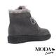 短靴 MODA Luxury 溫暖毛茸翻摺造型牛麂皮厚底短靴－灰 product thumbnail 5