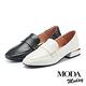 低跟鞋 MODA MODAY 復古輕奢毛呢拼接牛皮方頭樂福低跟鞋－白 product thumbnail 7