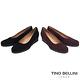 Tino Bellini西班牙進口全真皮異材質小坡跟鞋_咖紅 product thumbnail 3