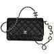 CHANEL  新款經典COCO 粒紋小牛皮LOGO飾邊背帶(黑色) product thumbnail 3