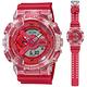 CASIO卡西歐 G-SHOCK 日本扭蛋 鮮豔色彩 透明框電子錶 GA-110GL-4A 紅色 product thumbnail 4