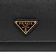 PRADA SAFFIANO TRIANG系列三角LOGO防刮牛皮金釦長夾(黑-附車票夾) product thumbnail 6