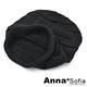 AnnaSofia 平行線織捲邊 保暖針織毛線毛帽(酷黑) product thumbnail 4