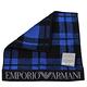 EMPORIO ARMANI MangaBear 日本製蘇格蘭格紋品牌字母LOGO圖騰小方巾(黑/寶藍系) product thumbnail 4