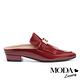 拖鞋 MODA Luxury 復古雅痞風格流蘇穆勒低跟拖鞋－紅 product thumbnail 3