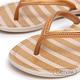 (夏日休閒推薦鞋)Grendha 海洋風米黃條紋人字鞋-米色/金 product thumbnail 6