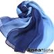 AnnaSofia 霓彩漸層 仿蠶絲大尺寸披肩絲巾圍巾(深淺藍系) product thumbnail 3