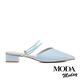 穆勒鞋 MODA MODAY  韓系簡約兩穿繫帶尖頭低跟穆勒拖鞋－藍 product thumbnail 3