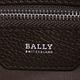 BALLY POOLEY經典雙色織帶荔枝紋牛皮車縫造型斜背包(小-棕色) product thumbnail 7