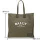 BALLY Crystalia XL 字母印花皮標帆布托特包(墨綠色) product thumbnail 6