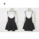 正韓 針織T恤+吊帶裙兩件式洋裝 (黑色)-2am.Korea product thumbnail 2