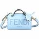 FENDI By The Way Boston 迷你款 字母牛皮縫線提把手提/斜背包(水藍色) product thumbnail 2