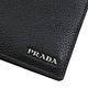 PRADA 金屬LOGO荔枝牛皮對開八卡短夾(黑) product thumbnail 5