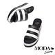 拖鞋 MODA Luxury 百搭俐落撞色異材質楔型厚底拖鞋－黑 product thumbnail 5