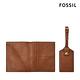 FOSSIL Gift Set 護照套行李牌禮物組-咖啡色 SLG1597200 product thumbnail 3