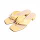 KOKKO氣質抓皺感綿羊皮夾腳低跟拖鞋黃色 product thumbnail 3