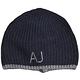 ARMANI JEANS 義大利製AJ字母品牌LOGO喀什米爾混羊毛造型毛帽圍巾組(深藍) product thumbnail 4