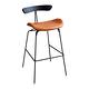 Boden-奧瑪工業風皮革吧台椅/橘色造型吧檯椅/高腳椅(二入組合)-52x55x96cm product thumbnail 2